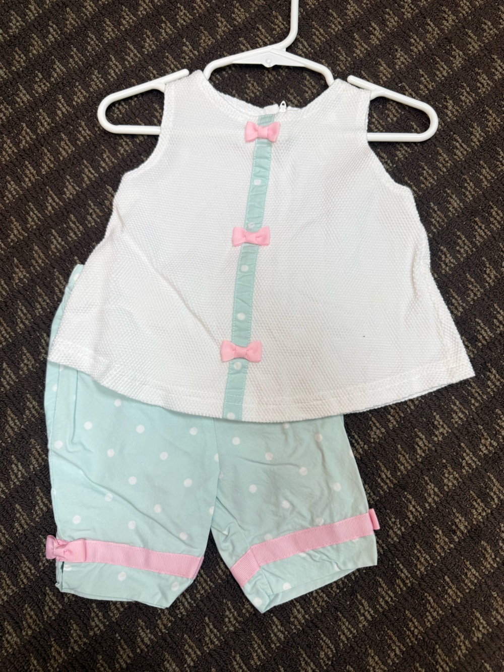 Girls' Mint Polka Dot Cape with Pink Bow Accent